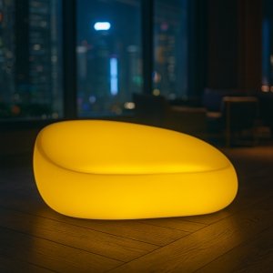 Divano luminoso da esterno RGB con telecomando ricaricabile USB cm 180x88x86 - HELULUNA