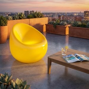 Poltrona luminosa RGB da esterno ricaricabile USB cm 75x75x70 - ISITHAS
