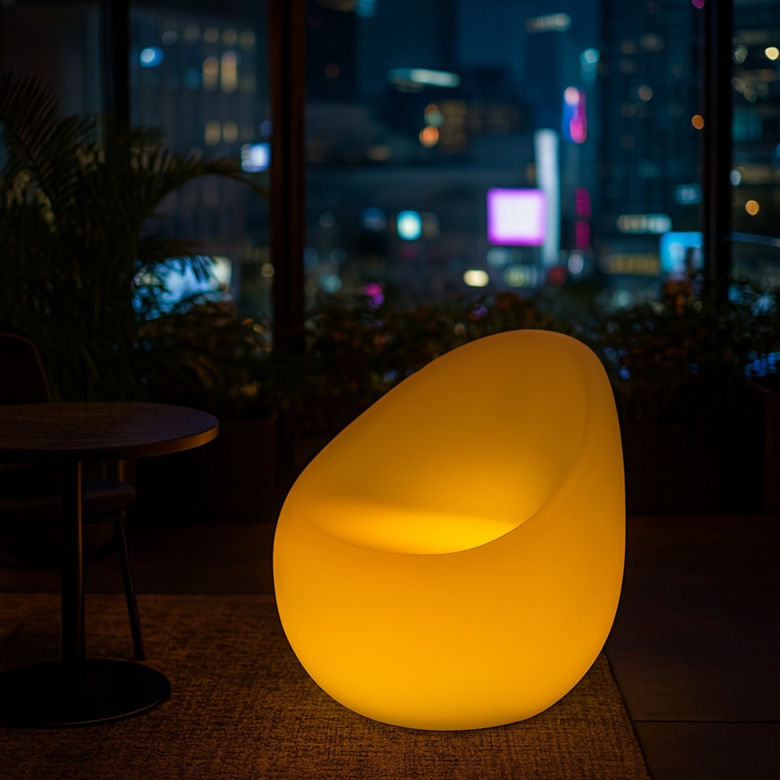 Poltrona luminosa RGB da esterno ricaricabile USB cm 75x75x70 - ISITHAS
