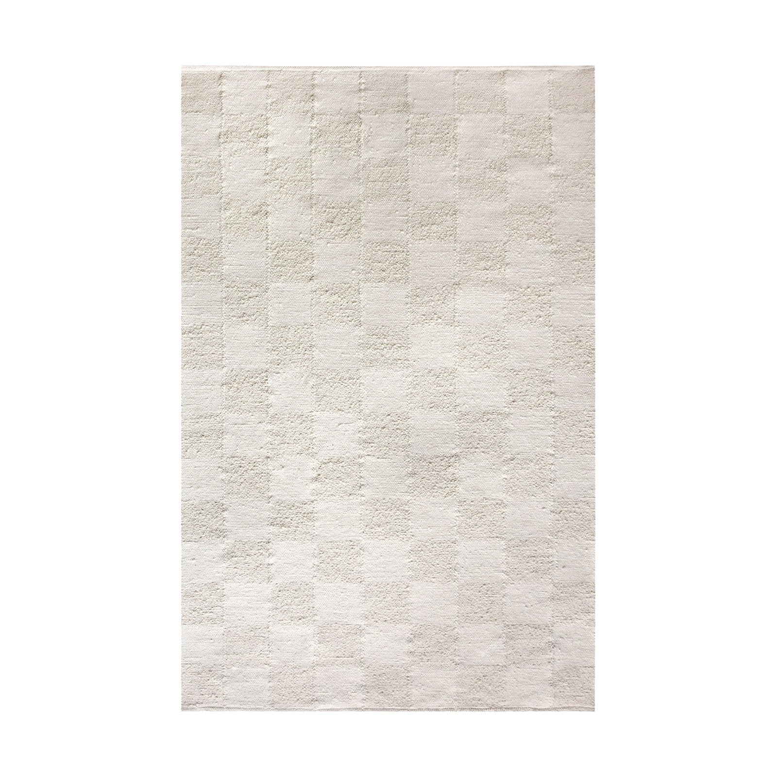Tappeto rettangolare in lana avorio con motivo a scacchi 160x230 cm - NOROLLEN Tappeto rettangolare in lana avorio con motivo a scacchi 160x230 cm - NOROLLEN