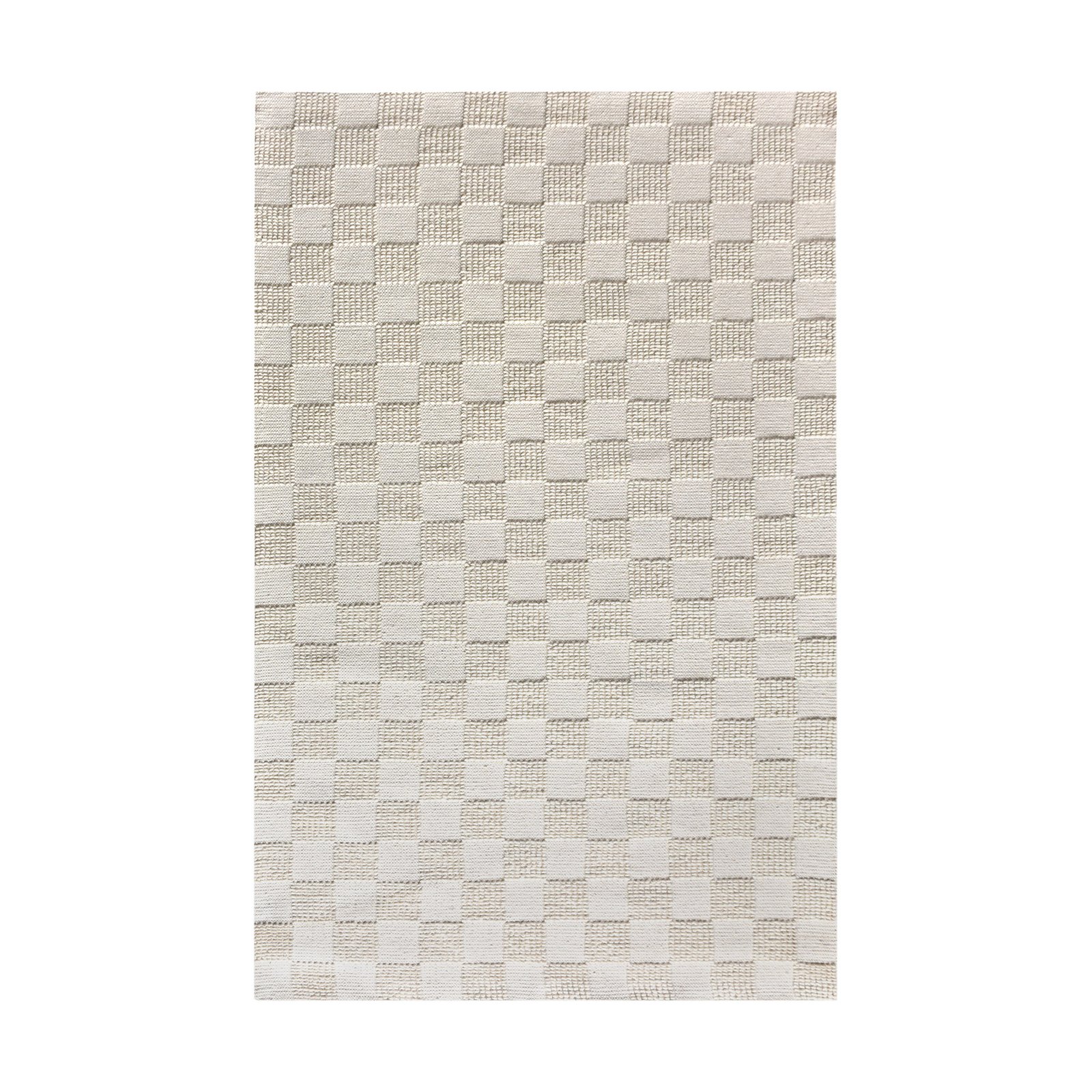 Tappeto rettangolare in lana avorio con motivo a scacchi 160x230 cm - ORADIL Tappeto rettangolare in lana avorio con motivo a scacchi 160x230 cm - ORADIL