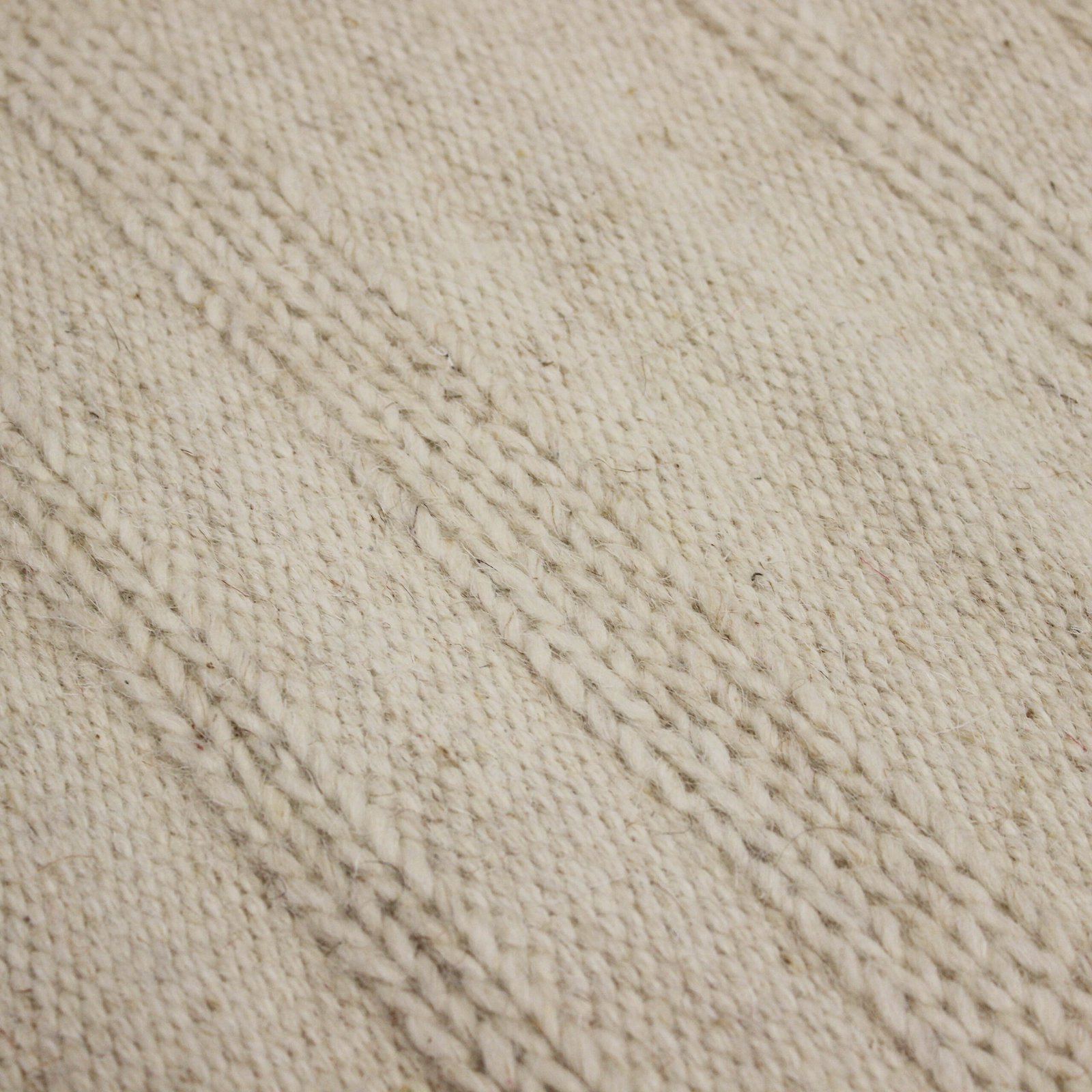 Tappeto in lana avorio a righe 160x230 cm per soggiorno - RALEVEX Tappeto in lana avorio a righe 160x230 cm per soggiorno - RALEVEX
