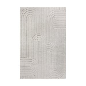 Tappeto rettangolare in lana avorio con decoro geometrico 160x230 cm - XANALVEX