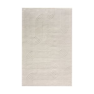 Tappeto in lana avorio con decoro geometrico 160x230 cm - TORINTIS Tappeto in lana avorio con decoro geometrico 160x230 cm - TORINTIS