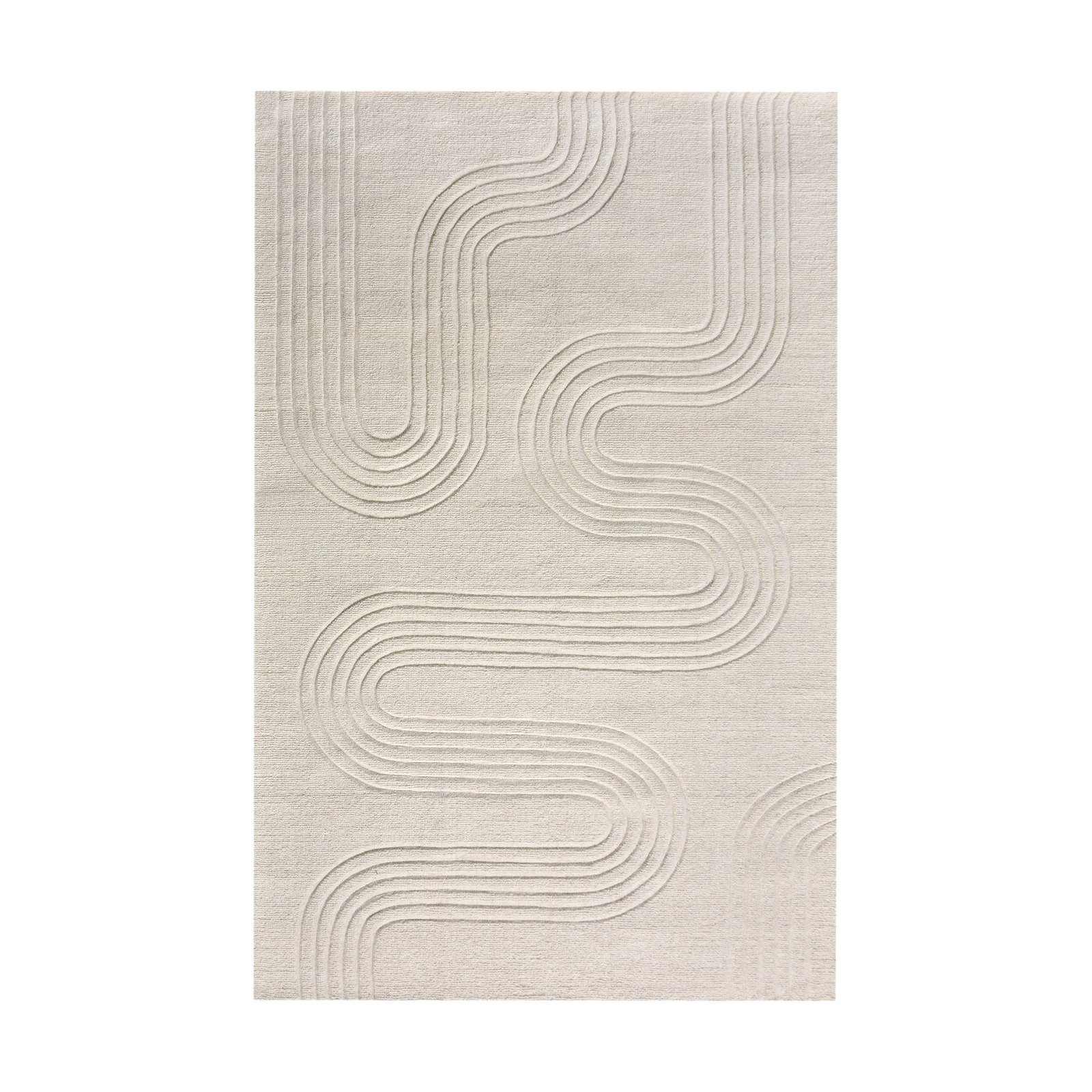 Tappeto in lana avorio con decoro geometrico 160x230 cm - TORINTIS Tappeto in lana avorio con decoro geometrico 160x230 cm - TORINTIS