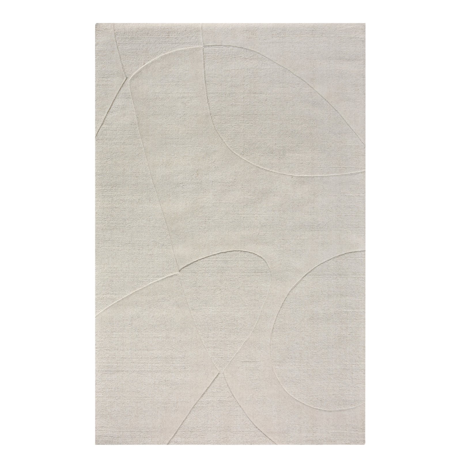 Tappeto rettangolare in lana avorio con decoro astratto 160x230 cm - LORORTIS Tappeto rettangolare in lana avorio con decoro astratto 160x230 cm - LORORTIS