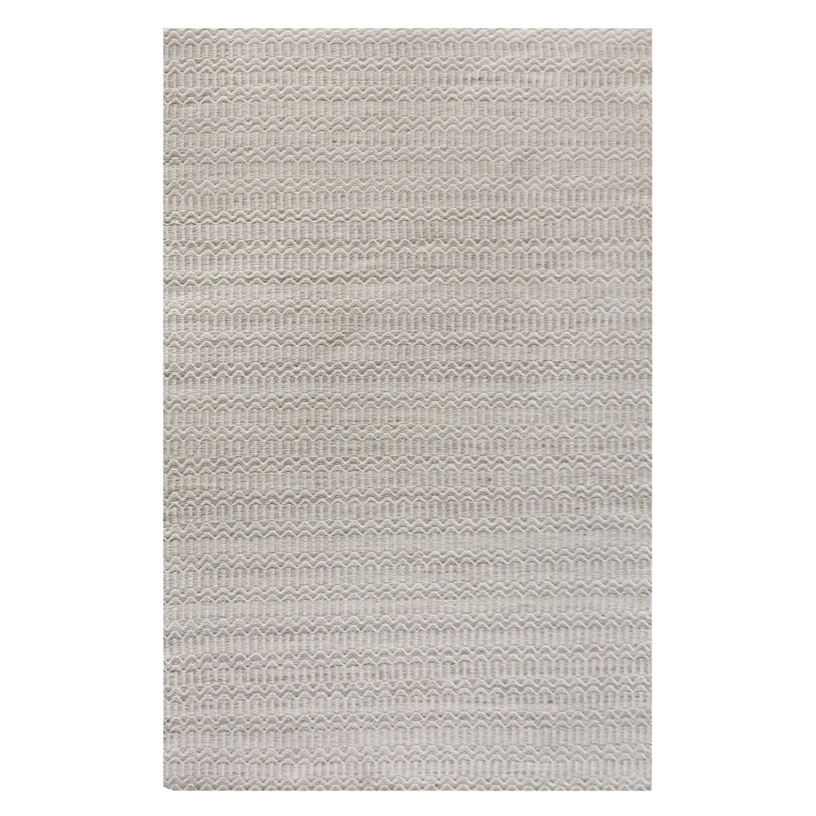 Tappeto rettangolare in lana avorio con decoro intrecciato 160x230 cm - ALERIC Tappeto rettangolare in lana avorio con decoro intrecciato 160x230 cm - ALERIC