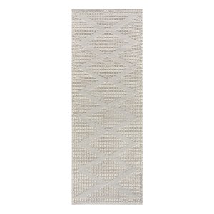 Tappeto in lana avorio con decoro a rilievo 120x180 cm - NORANMOND Tappeto in lana avorio con decoro a rilievo 120x180 cm - NORANMOND