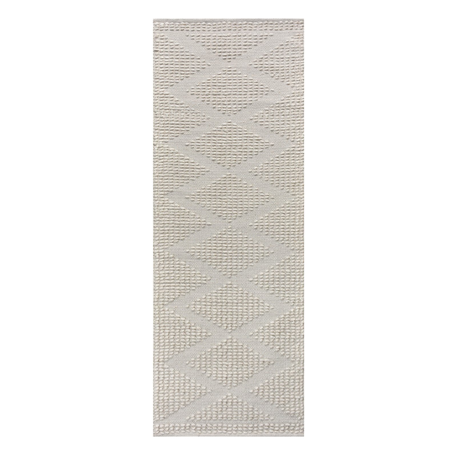 Tappeto in lana avorio con decoro in rilievo 160x230 cm - NORANMOND Tappeto in lana avorio con decoro in rilievo 160x230 cm - NORANMOND