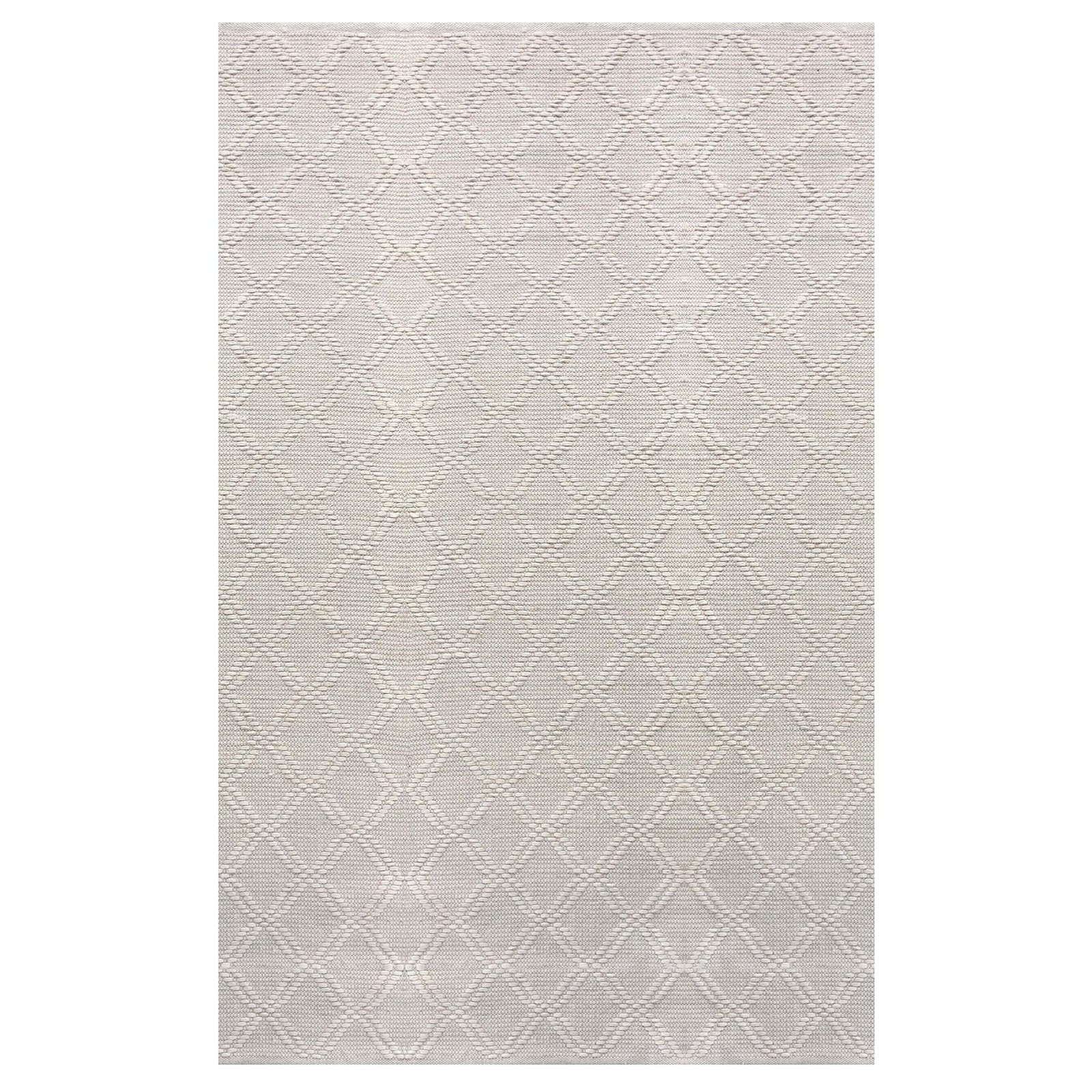 Tappeto in lana avorio con motivo geometrico a rombi 120x180 cm - SELILRIC Tappeto in lana avorio con motivo geometrico a rombi 120x180 cm - SELILRIC