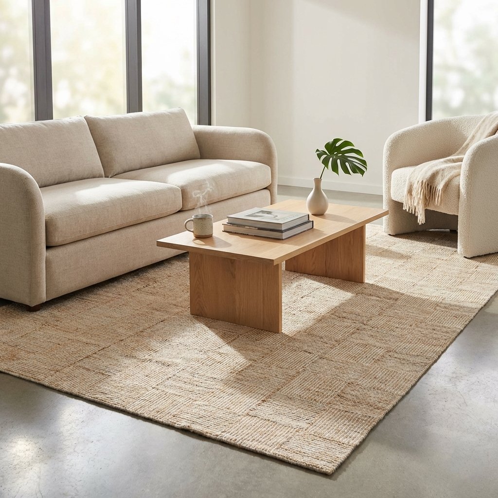 Tappeto rettangolare in lana avorio con decoro geometrico 160x230 cm - WILALVIA Tappeto rettangolare in lana avorio con decoro geometrico 160x230 cm - WILALVIA