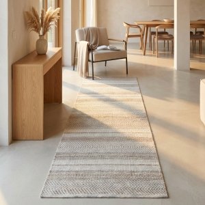 Tappeto in lana avorio con motivo a chevron 160x230 cm - KALOMIRA Tappeto in lana avorio con motivo a chevron 160x230 cm - KALOMIRA