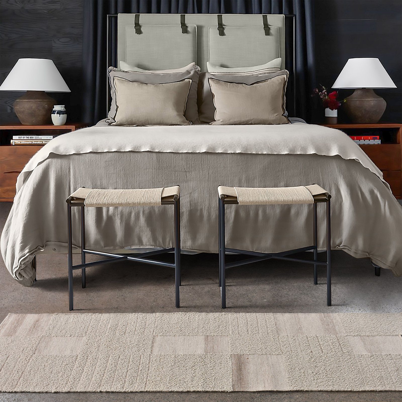 Tappeto in lana avorio con decoro geometrico 120x180 cm - MARELLIA