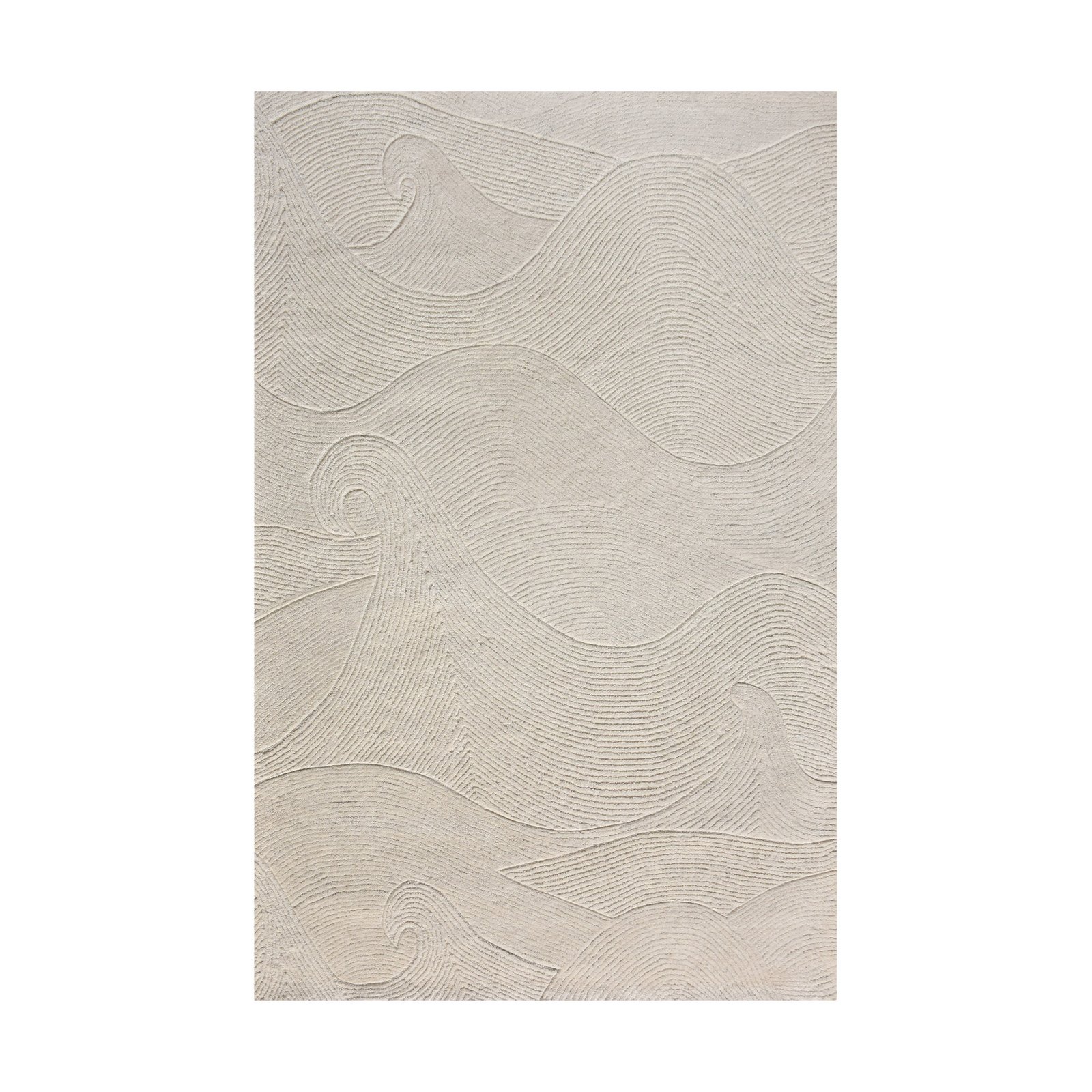 Tappeto in lana avorio con decoro a rilievo 160x230 cm - ULARTHAS