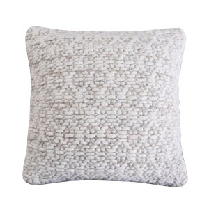 Cuscino in lana avorio con decoro 45x45x8 cm - NORENLEN