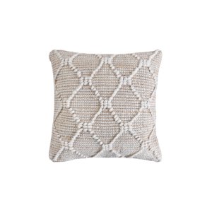 Cuscino decorativo in lana avorio con motivo geometrico 45x45x8 cm - BELIRMAR Cuscino decorativo in lana avorio con motivo geometrico 45x45x8 cm - BELIRMAR