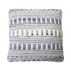 Cuscino decorativo in lana avorio a righe 45x45x8 cm - ULELLUNA