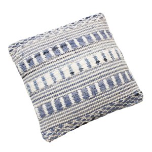 Cuscino decorativo in lana avorio a righe 45x45x8 cm - ULELLUNA