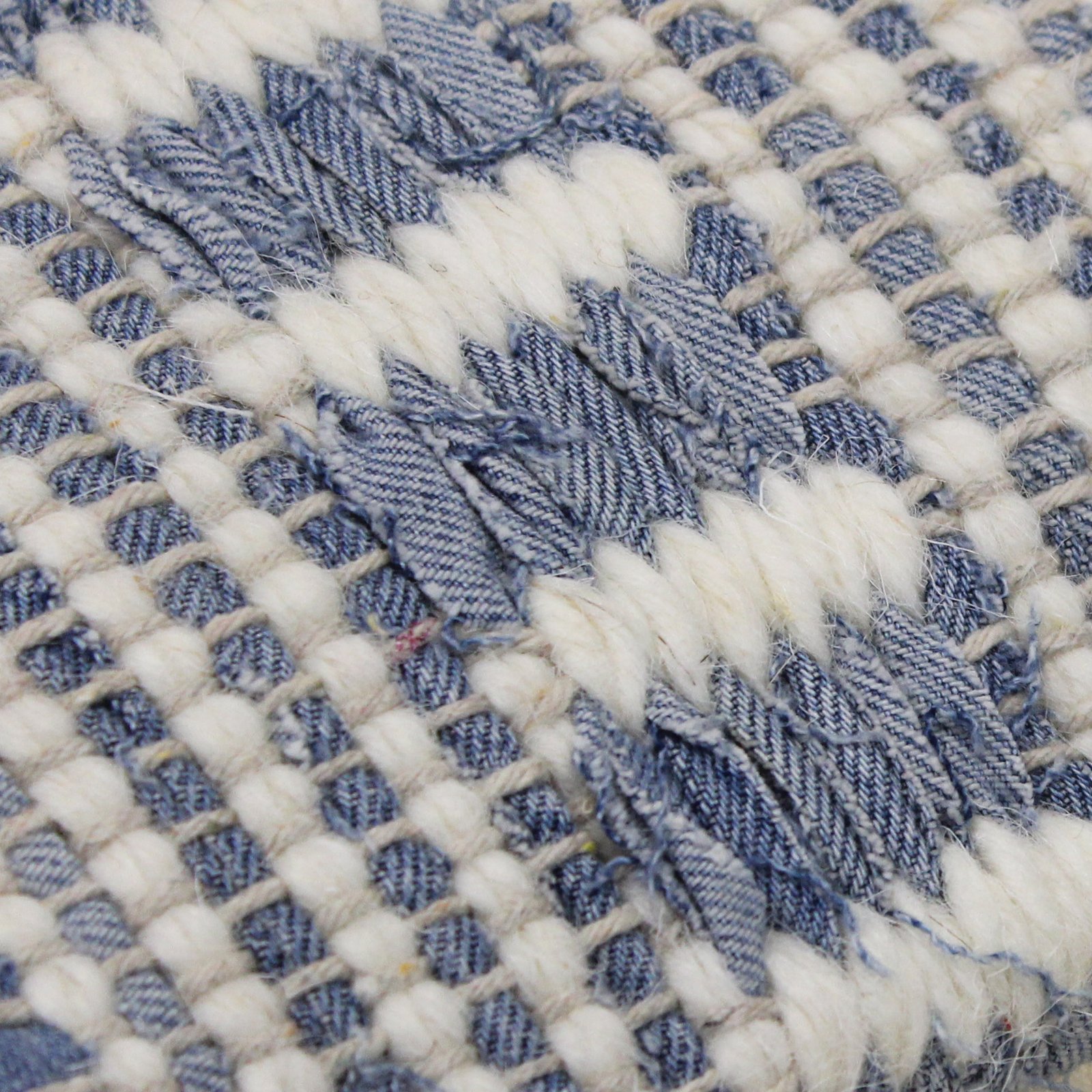 Cuscino decorativo in lana avorio a righe 45x45x8 cm - ULELLUNA