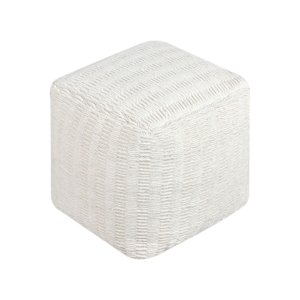 Pouf cubo in lana intrecciata avorio con decoro 40x40x40 cm - MARORLUNA Pouf cubo in lana intrecciata avorio con decoro 40x40x40 cm - MARORLUNA
