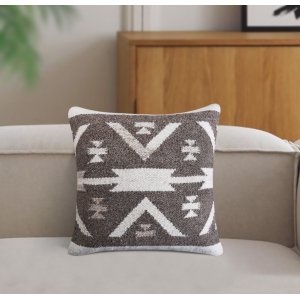 Cuscino decorativo in lana avorio con motivi geometrici etnici 45x45x8 cm - ORORRIC Cuscino decorativo in lana avorio con motivi geometrici etnici 45x45x8 cm - ORORRIC