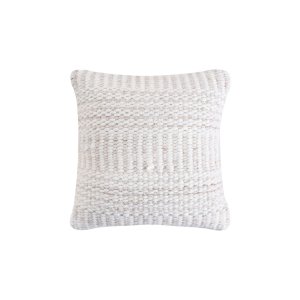 Cuscino decorativo in lana avorio con decoro 45x45x8 cm stile boho - TORORRIC