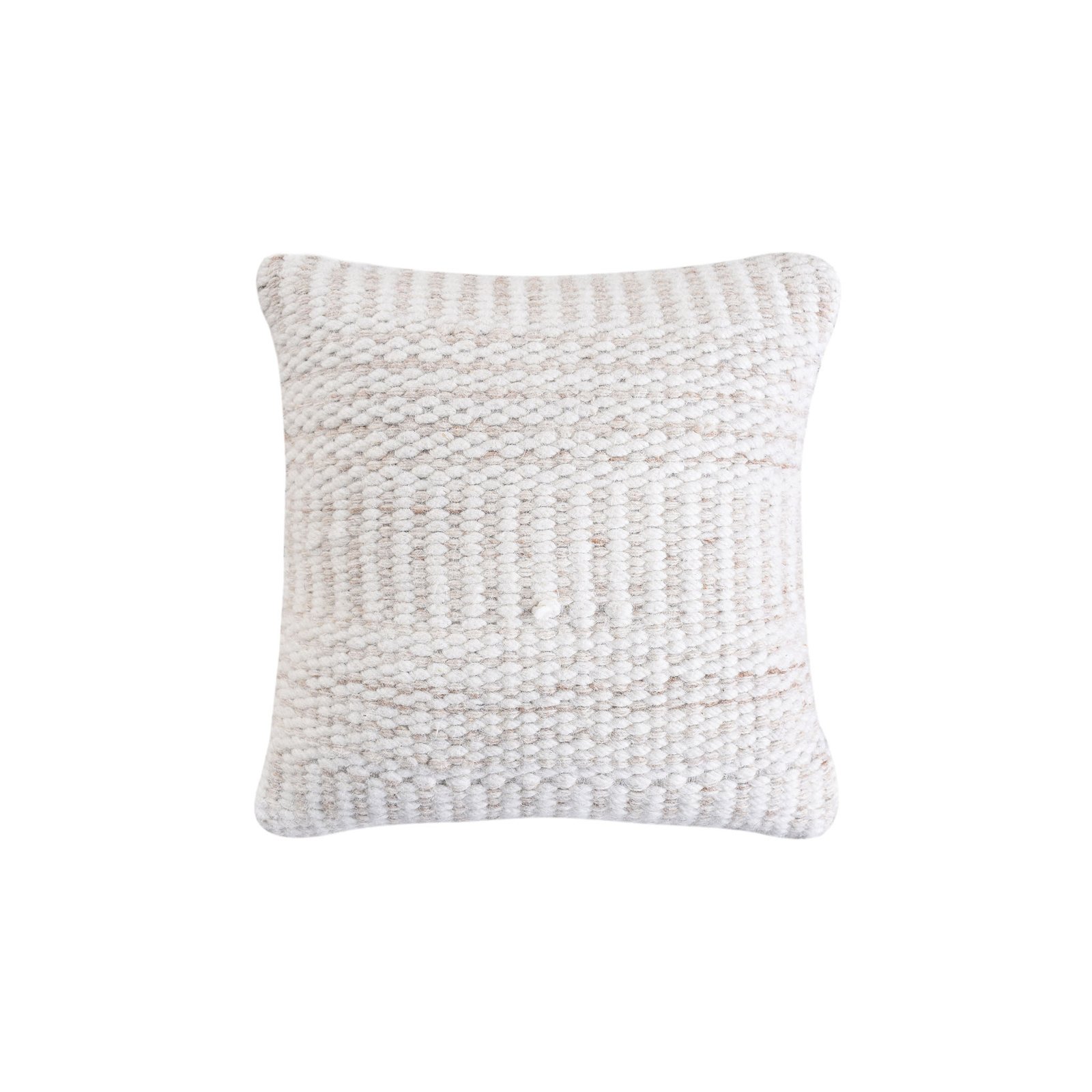 Cuscino decorativo in lana avorio con decoro 45x45x8 cm stile boho - TORORRIC