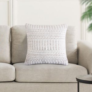 Cuscino decorativo in lana avorio con decoro 45x45x8 cm stile boho - TORORRIC