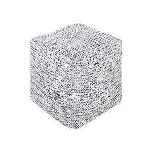 Pouf quadrato in lana avorio con decoro 40x40x40 cm - HELOLZIO Pouf quadrato in lana avorio con decoro 40x40x40 cm - HELOLZIO