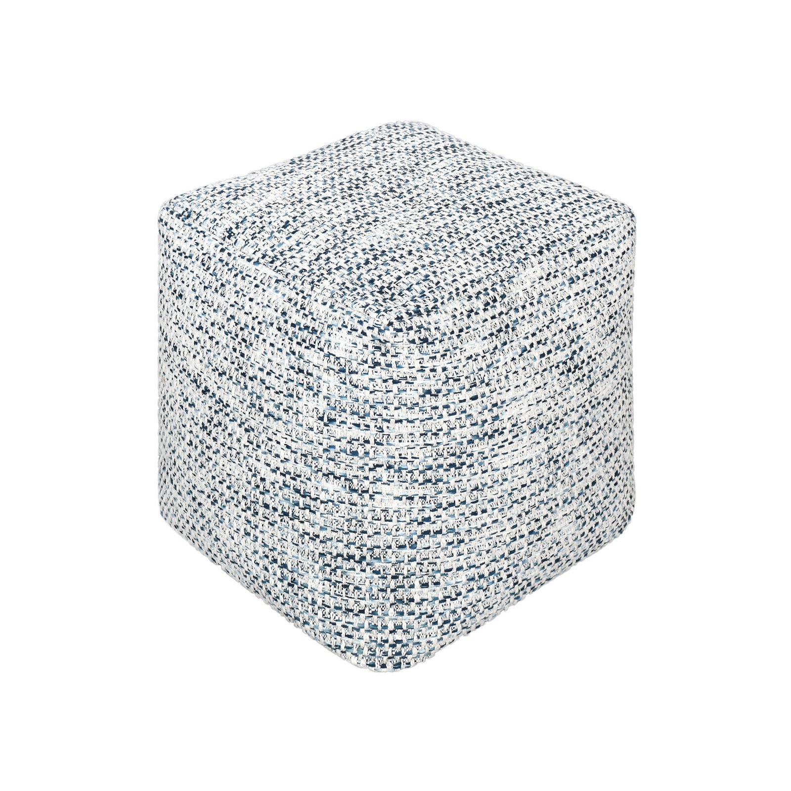 Pouf quadrato in lana avorio con decoro 40x40x40 cm - HELOLZIO Pouf quadrato in lana avorio con decoro 40x40x40 cm - HELOLZIO