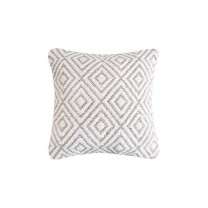 Cuscino decorativo in lana avorio con motivo geometrico 45x45x8 cm - KALUNVEN Cuscino decorativo in lana avorio con motivo geometrico 45x45x8 cm - KALUNVEN