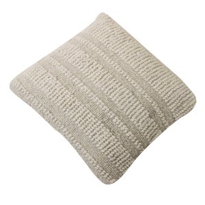 Cuscino decorativo in lana avorio con rilievi intrecciati 45x45x8 cm - FALINMIRA Cuscino decorativo in lana avorio con rilievi intrecciati 45x45x8 cm - FALINMIRA