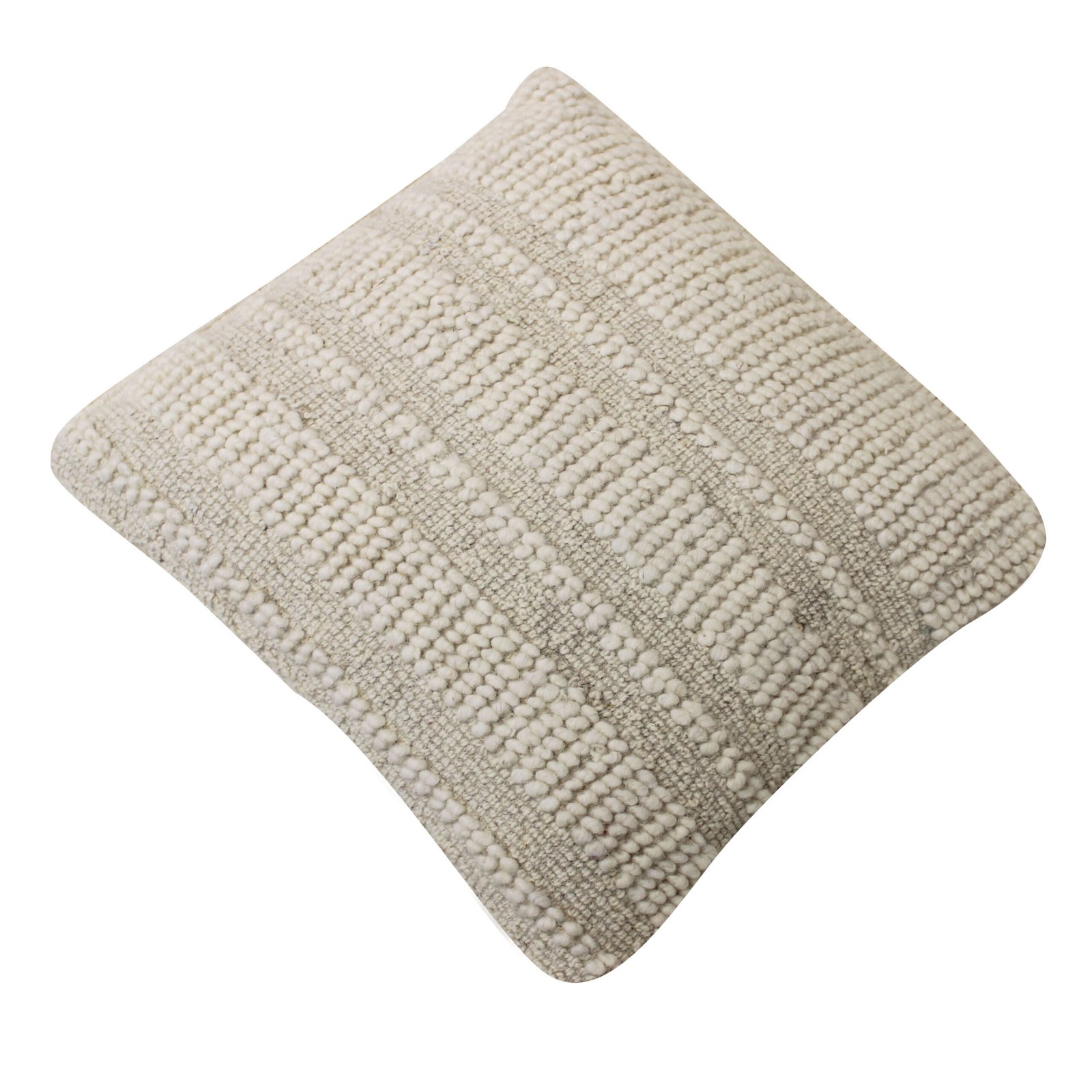 Cuscino decorativo in lana avorio con rilievi intrecciati 45x45x8 cm - FALINMIRA Cuscino decorativo in lana avorio con rilievi intrecciati 45x45x8 cm - FALINMIRA