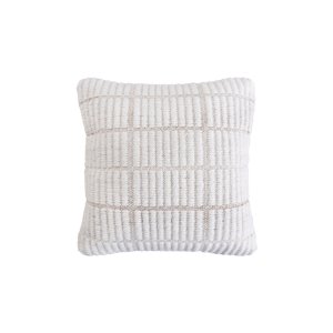 Cuscino decorativo in lana avorio con decoro a rilievo 45x45x45 cm - ULENZIO Cuscino decorativo in lana avorio con decoro a rilievo 45x45x45 cm - ULENZIO